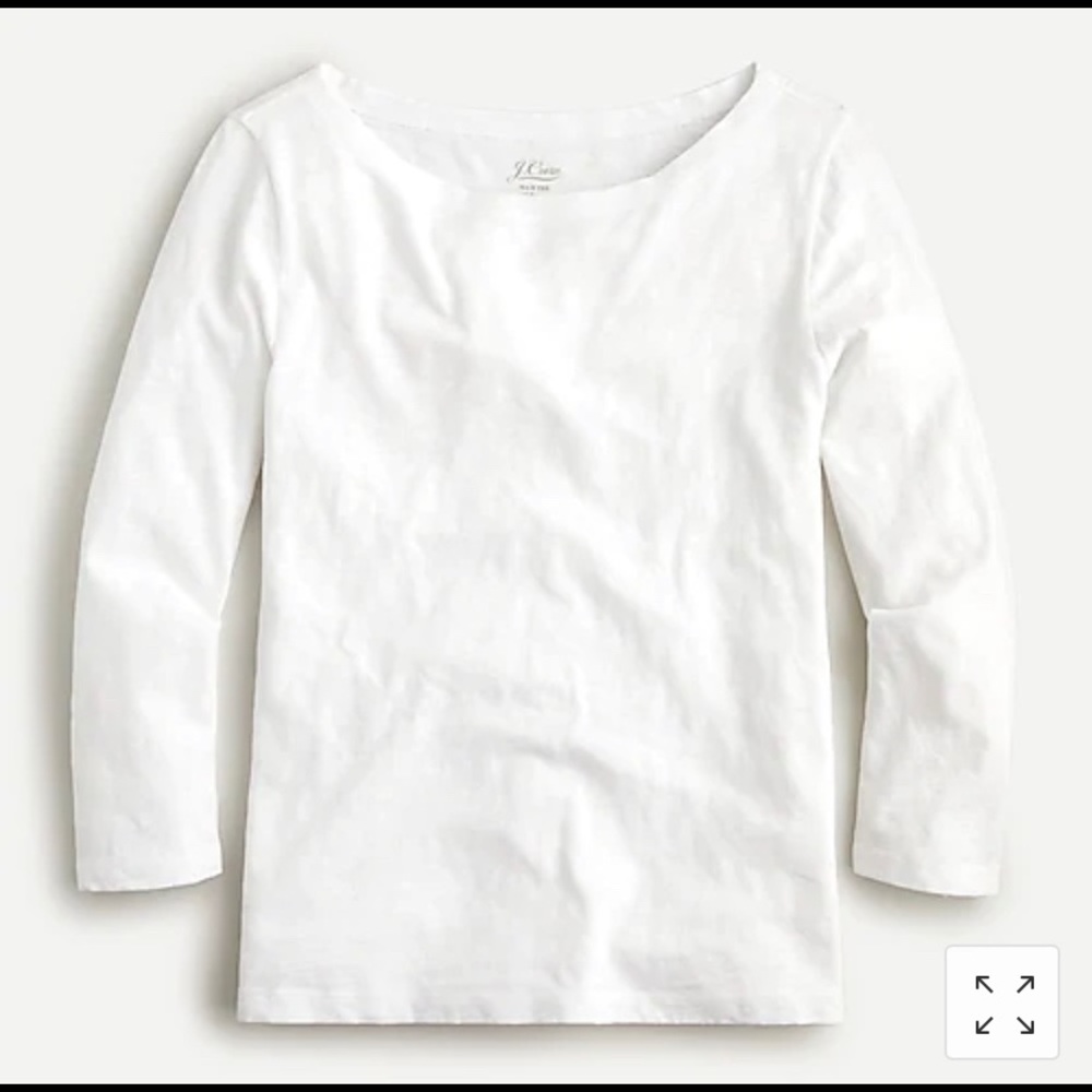 J. Crew painter boatneck 3/4 sleeve white T-shirt